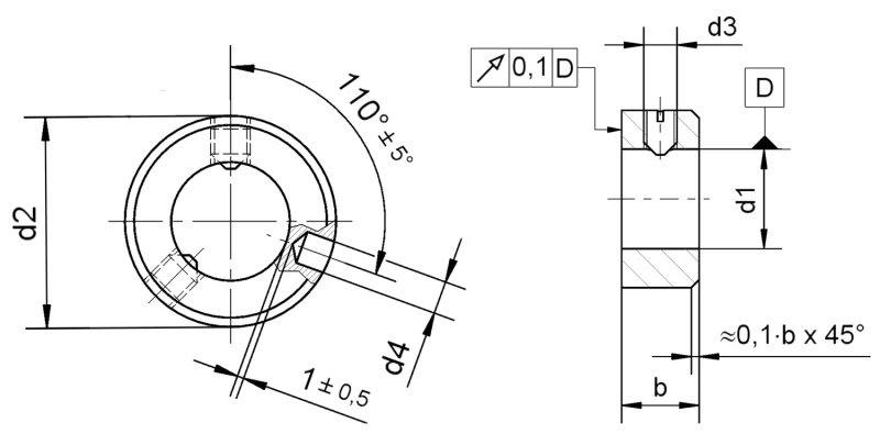 Stellringe DIN 705 Form C - Maßbild